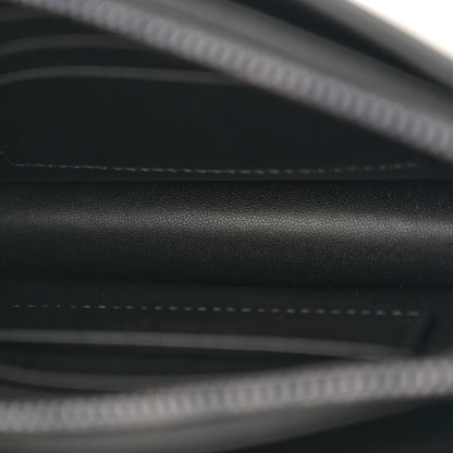 Christian Dior Calfskin Macrocannage Diamond Caro Zipped Pouch With Chain Black 5 of 14