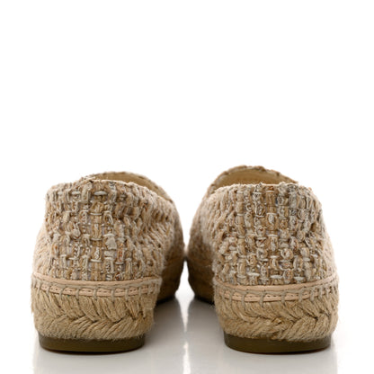 Chanel Tweed Lambskin CC Espadrilles 35 Beige 9 of 12