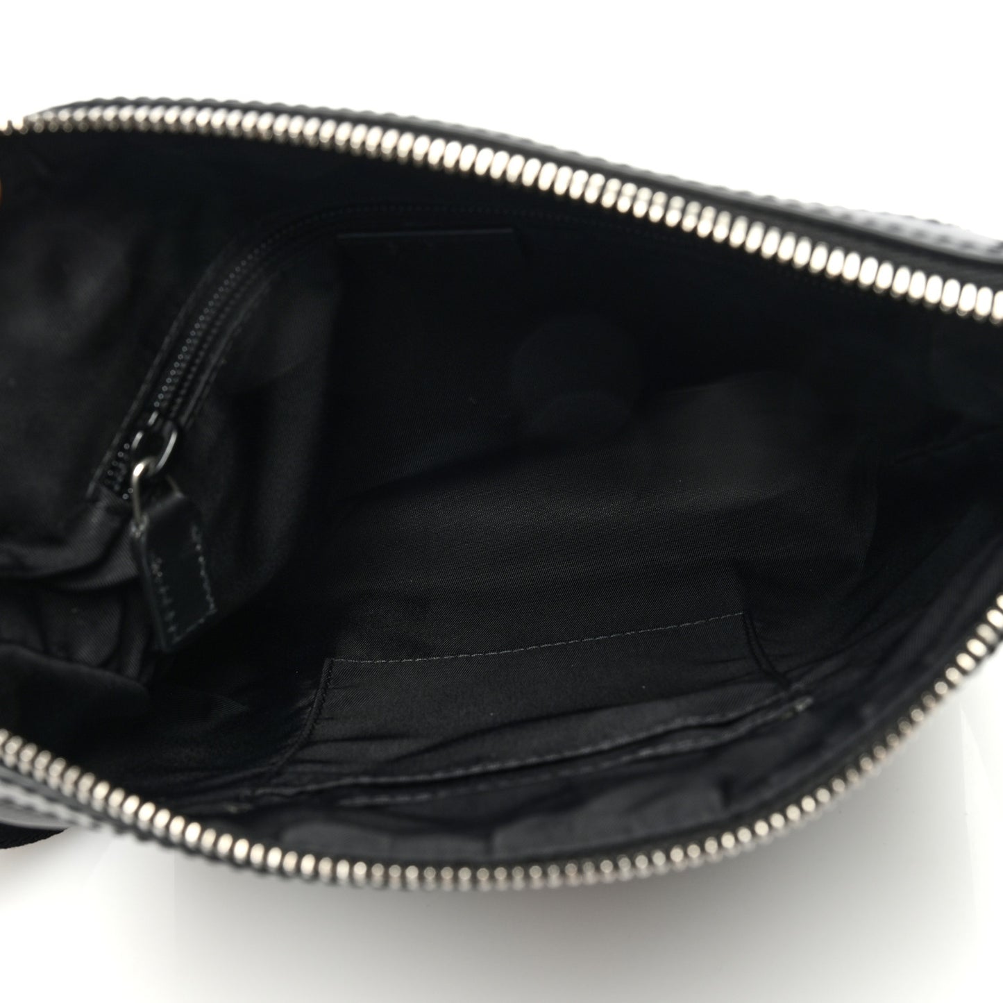 Techno Canvas Selleria Calfskin Web Small Flat Messenger Bag Black