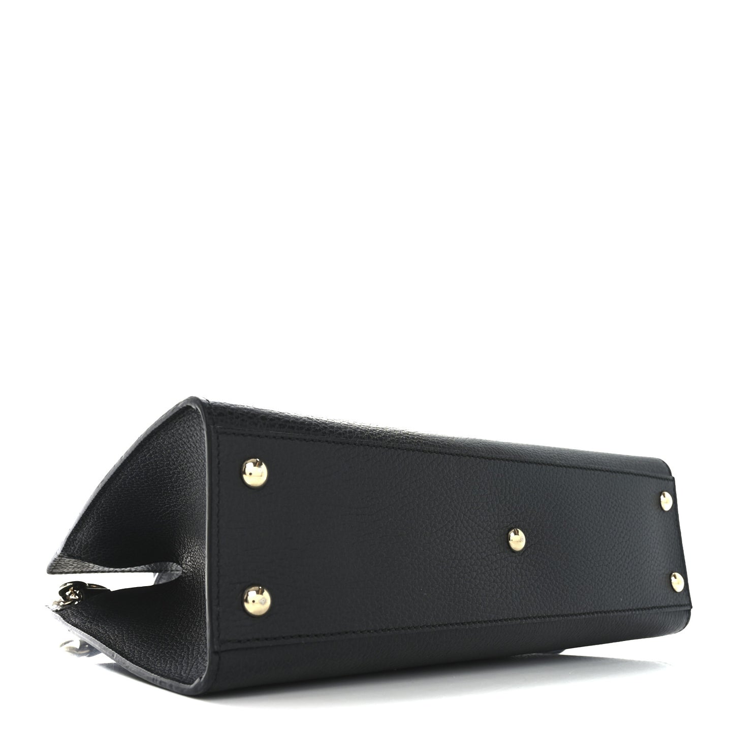 Pebbled Calfskin Medium Soho Top Handle Satchel Black