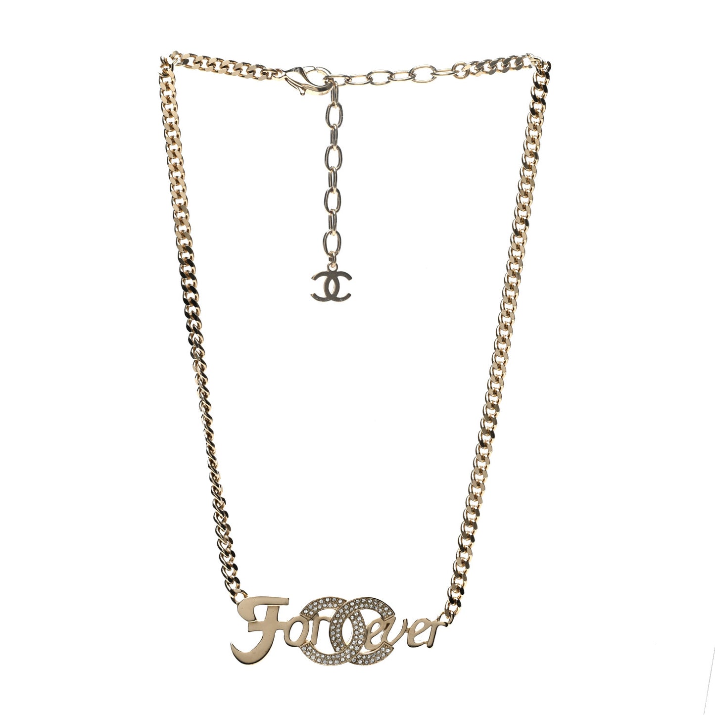 Crystal CC Forever Necklace Gold