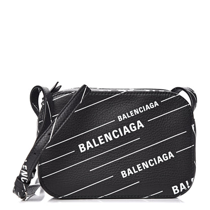 Balenciaga Calfskin Logo Print XS Everyday Camera Bag Black 1 of 9