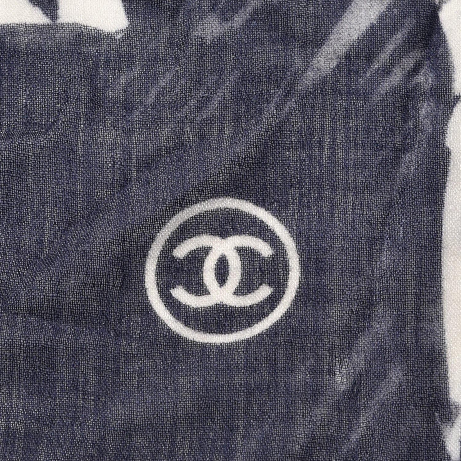Chanel Cashmere CC Square Scarf Blue 4 of 7