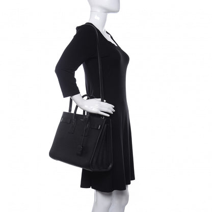 Saint Laurent Grained Calfskin Small Sac De Jour Black 4 of 12