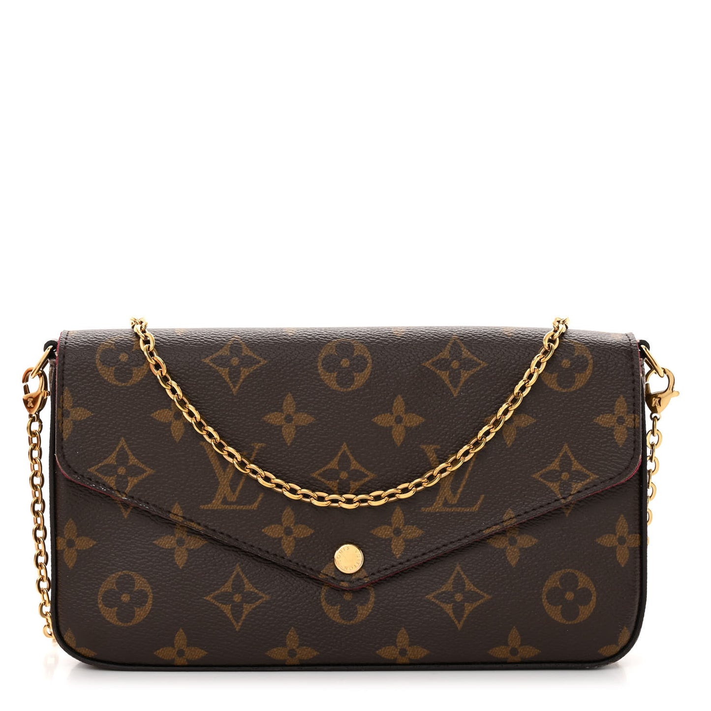 Monogram Pochette Felicie Chain Wallet Fuchsia