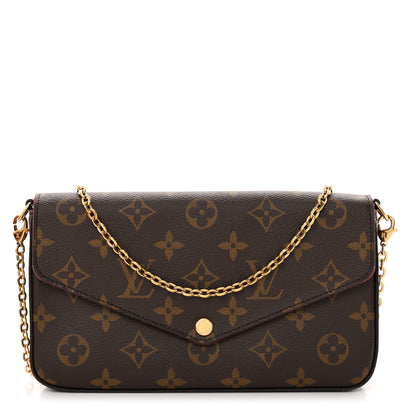 Louis Vuitton Monogram Pochette Felicie Chain Wallet Fuchsia 1 of 17