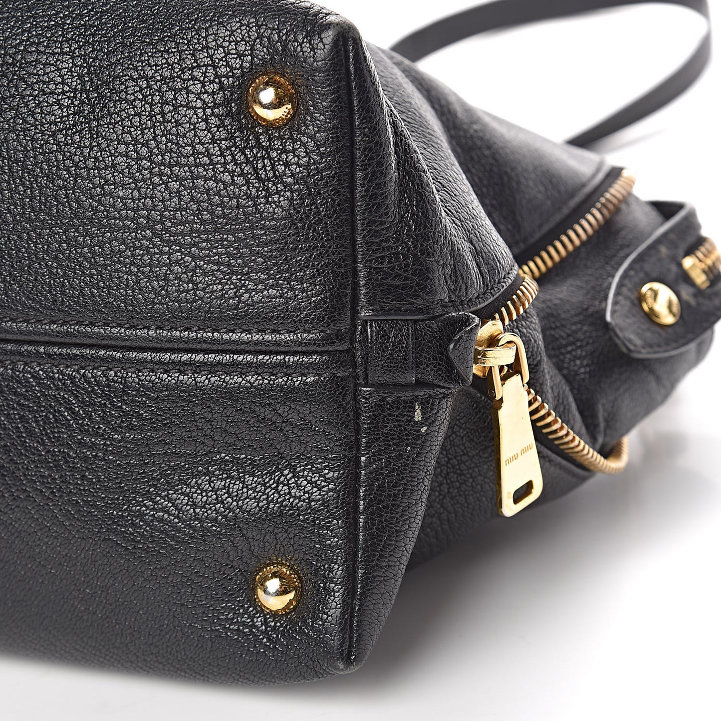 Goatskin Madras Zip Tote Black
