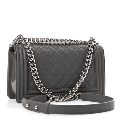 Chanel Caviar Quilted Medium Boy Flap Grey 3 of 9