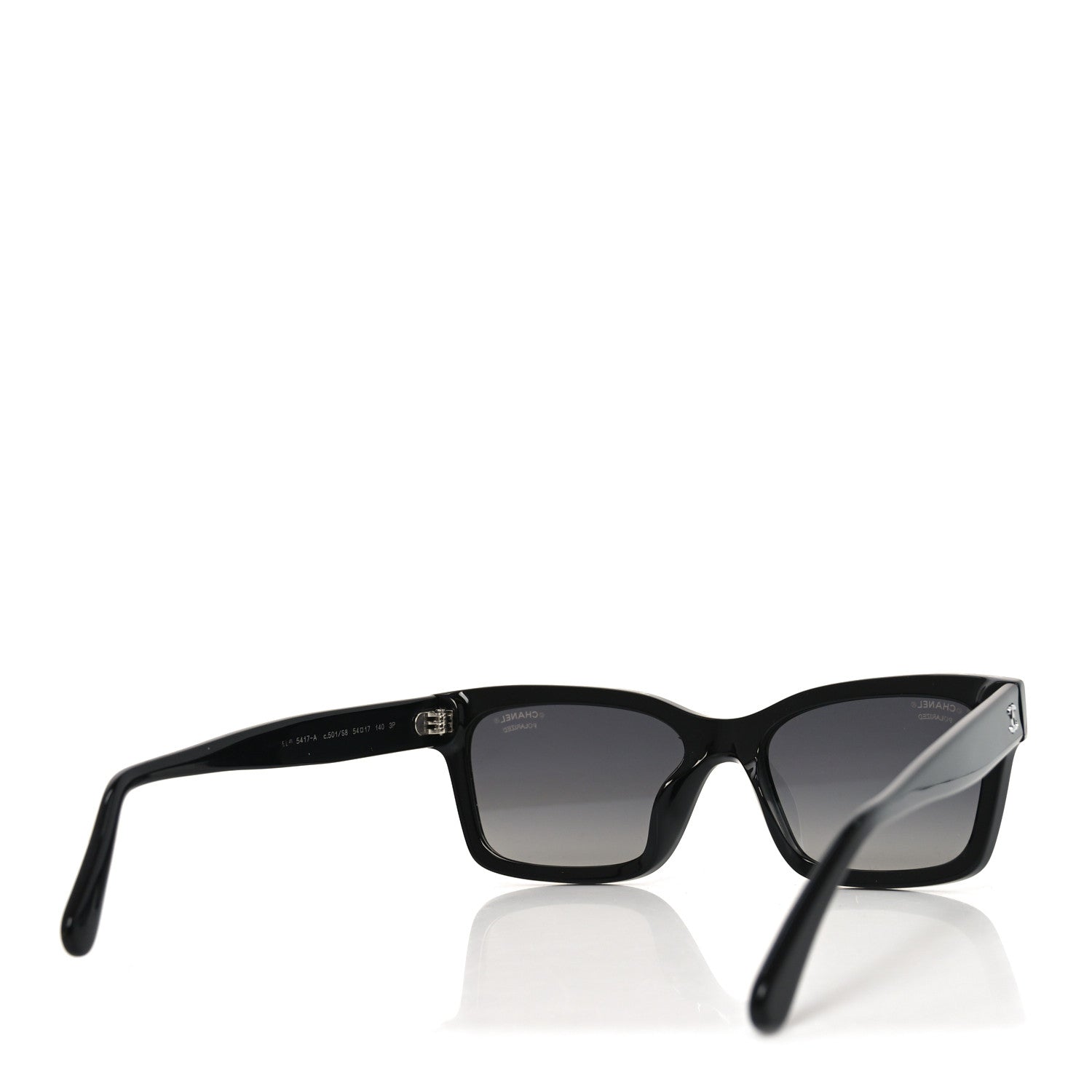 Chanel Acetate Polarized Square Sunglasses 5417-A Black 4 of 8