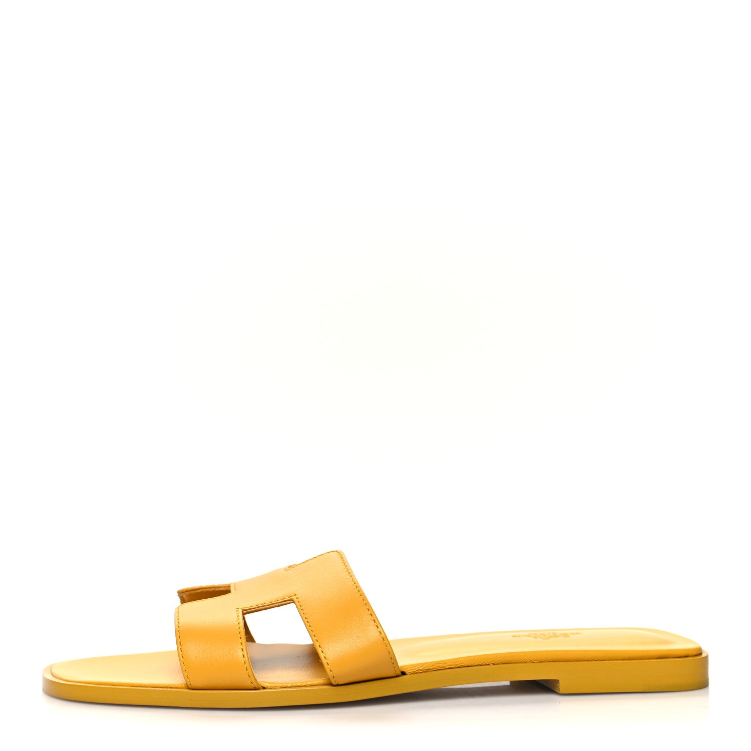 Hermes Box Calfskin Oran Sandals 40 Jaune Citron 1 of 8