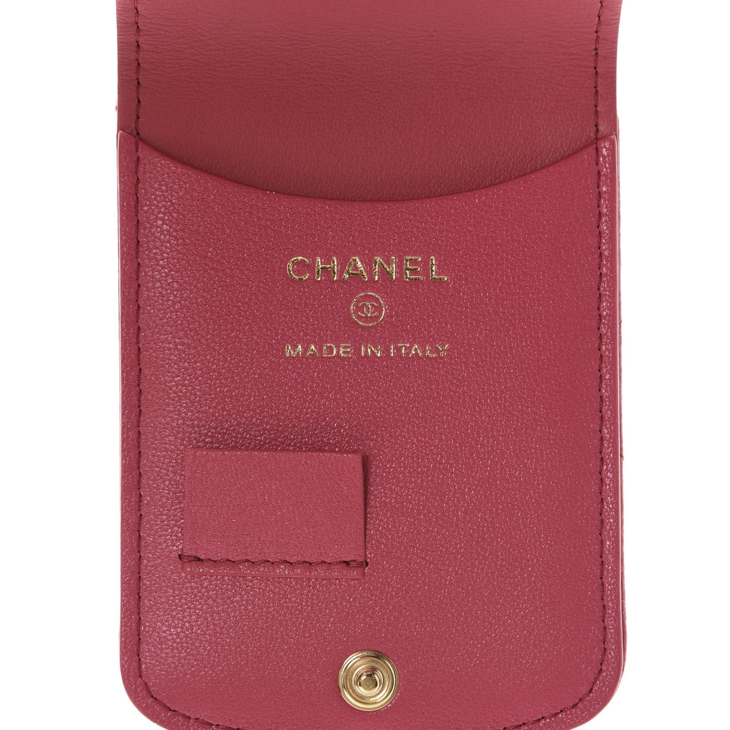 Lambskin Quilted Chanel 19 Luggage Tag Pink