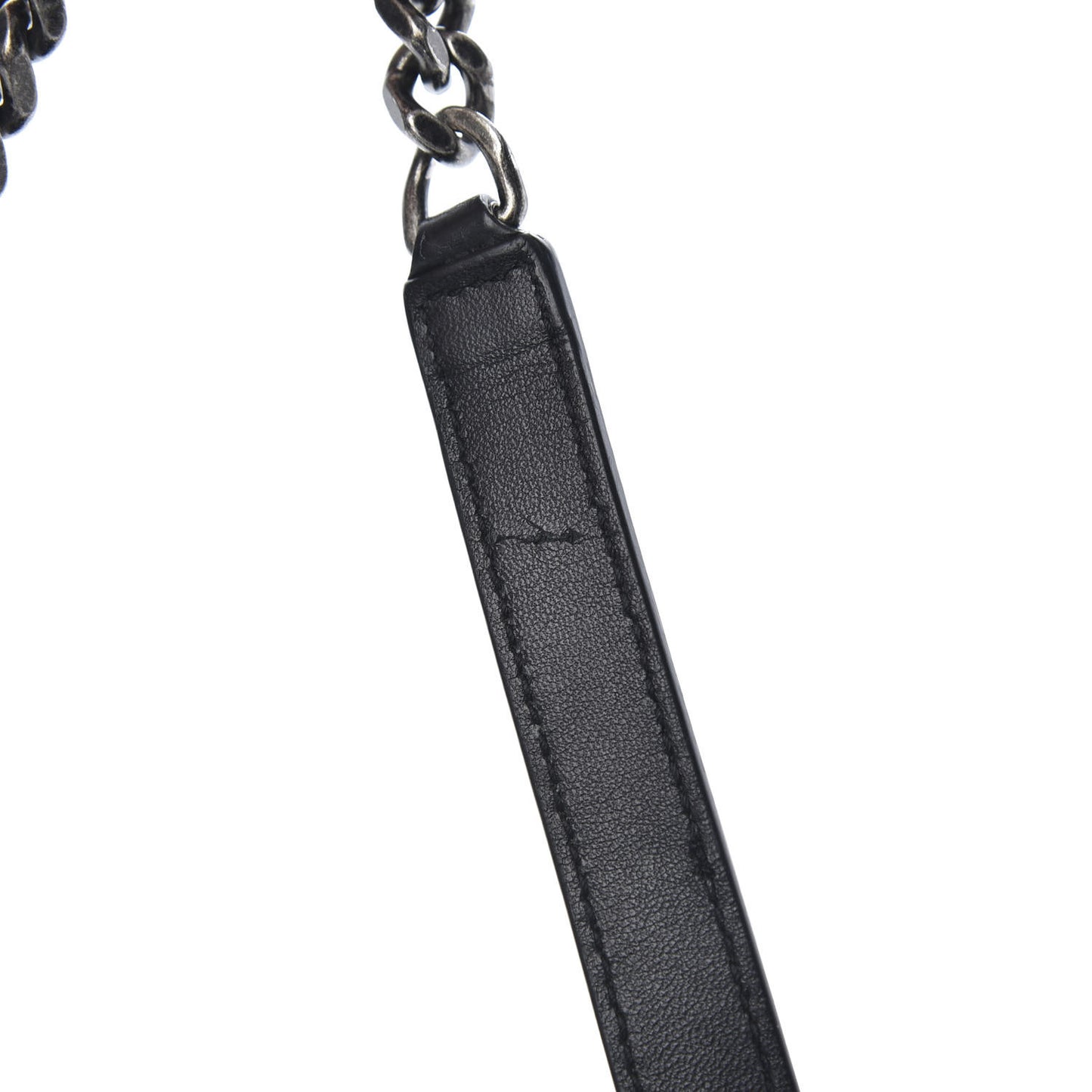 Nubuck Crocodile Embossed Monogram Medium Niki Chain Satchel Black