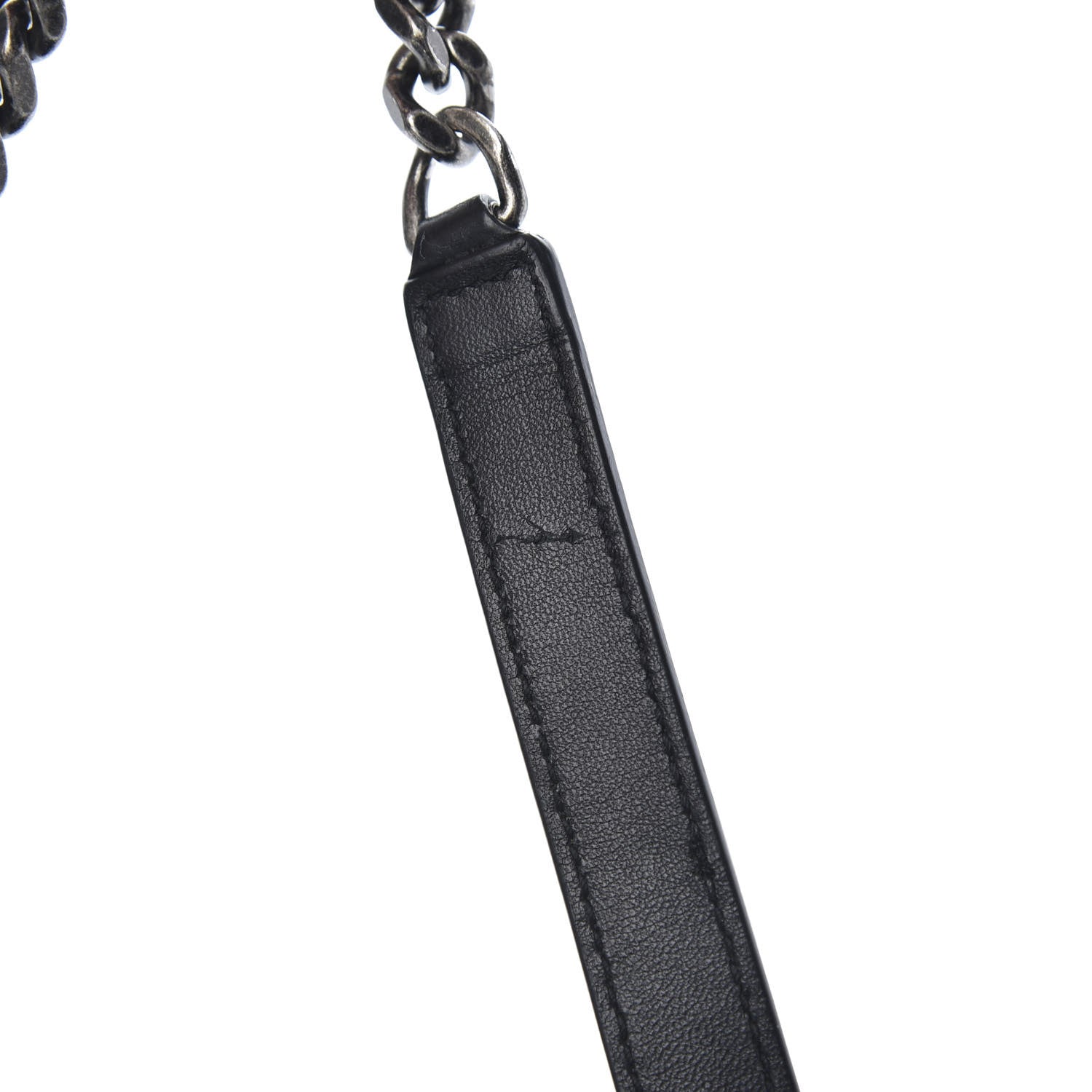 Saint Laurent Nubuck Crocodile Embossed Monogram Medium Niki Chain Satchel Black 16 of 16