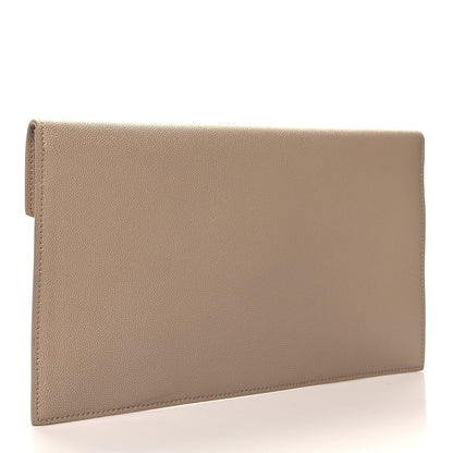 Saint Laurent Grain De Poudre Uptown Pouch Dark Beige 3 of 10