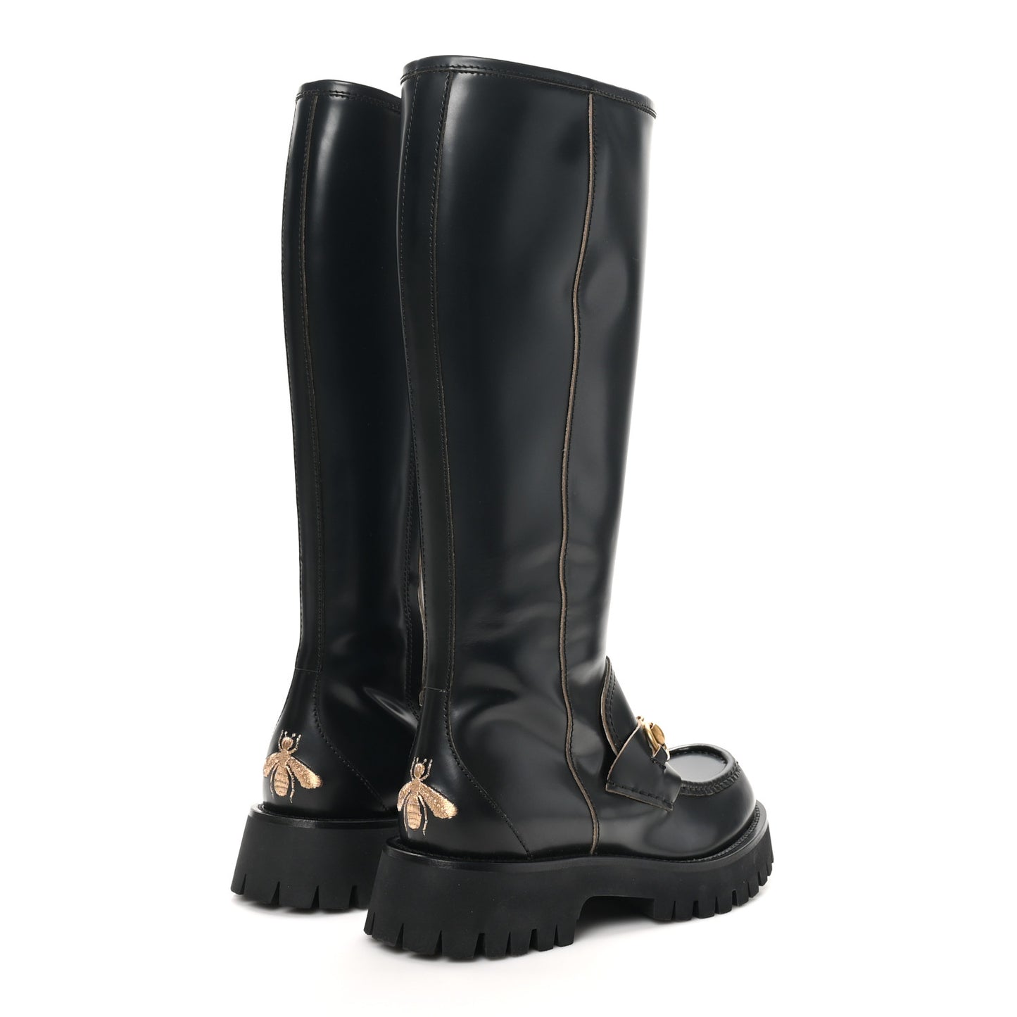 Cordovan Lux Harald Horsebit Knee High Boots 38 Black