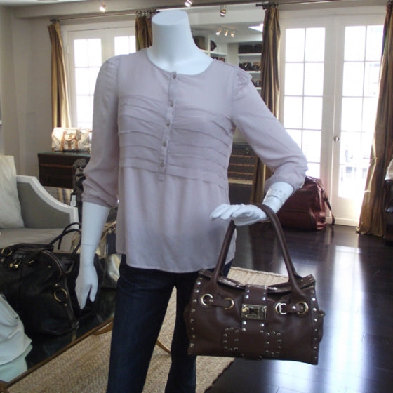 Leather Studded Ross Tote Brown