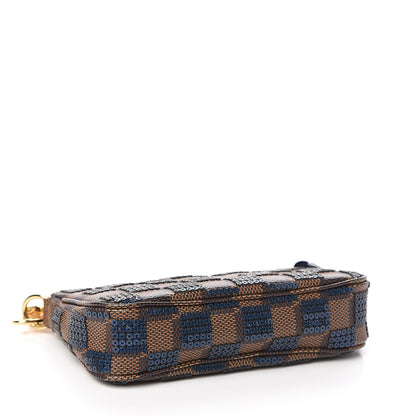 Louis Vuitton Damier Paillettes Mini Pochette Blue 3 of 9