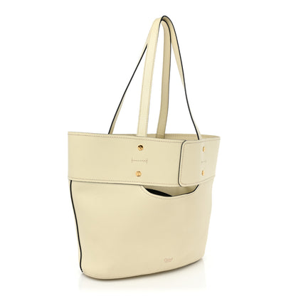 Chloe Smooth Grained Calfskin Small Aby Tote White 4 of 16