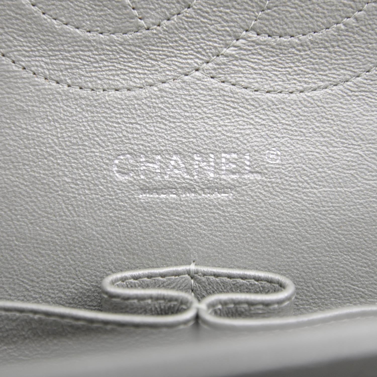 Chanel Lambskin Quilted Jumbo Flap Metallic Teal 8 of 9