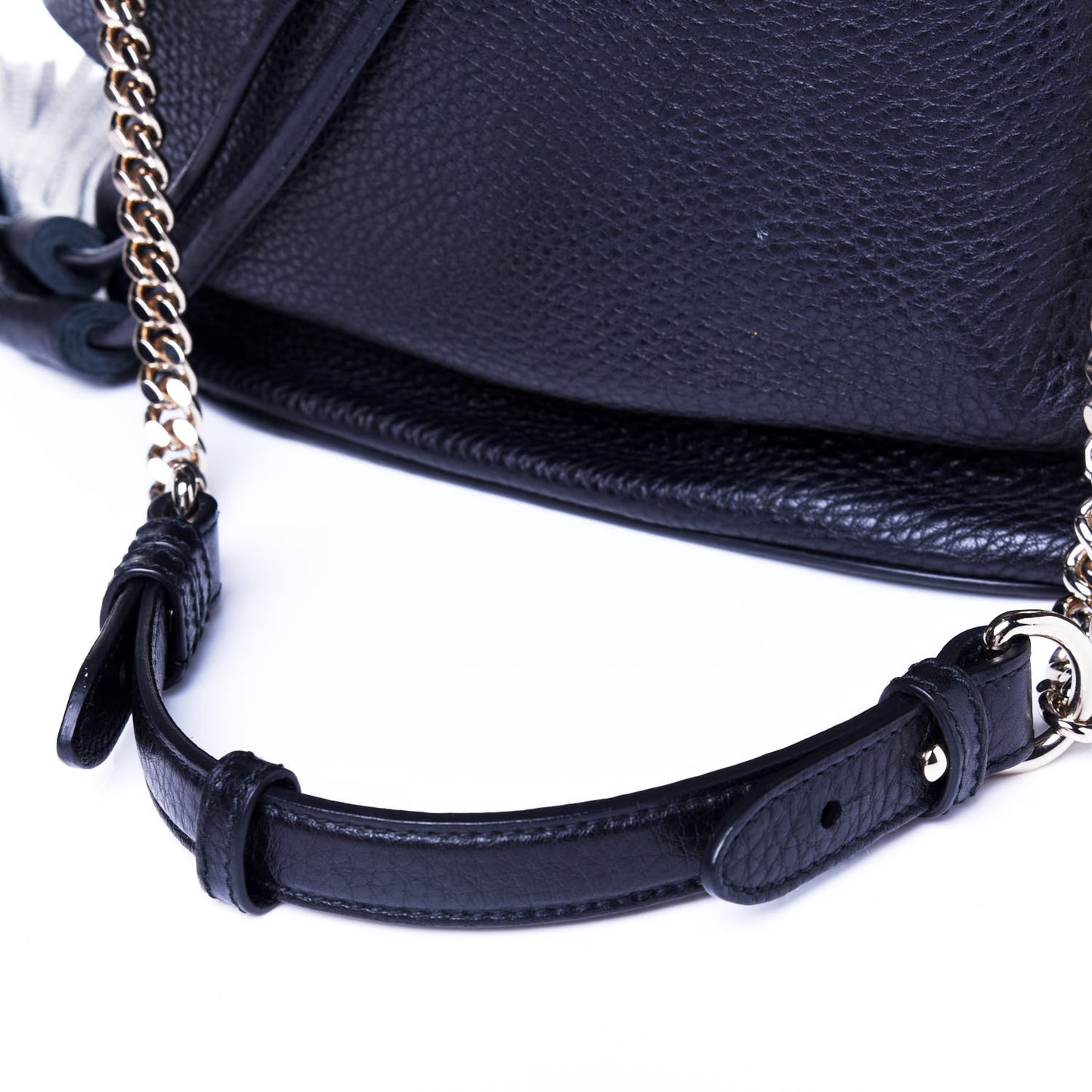 Pebbled Calfskin Miss Bamboo Bucket Bag Black