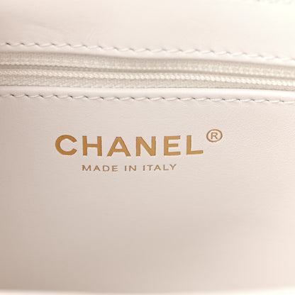 Chanel Shiny Aged Calfskin Quilted Nano Kelly Shopper White 6 of 11