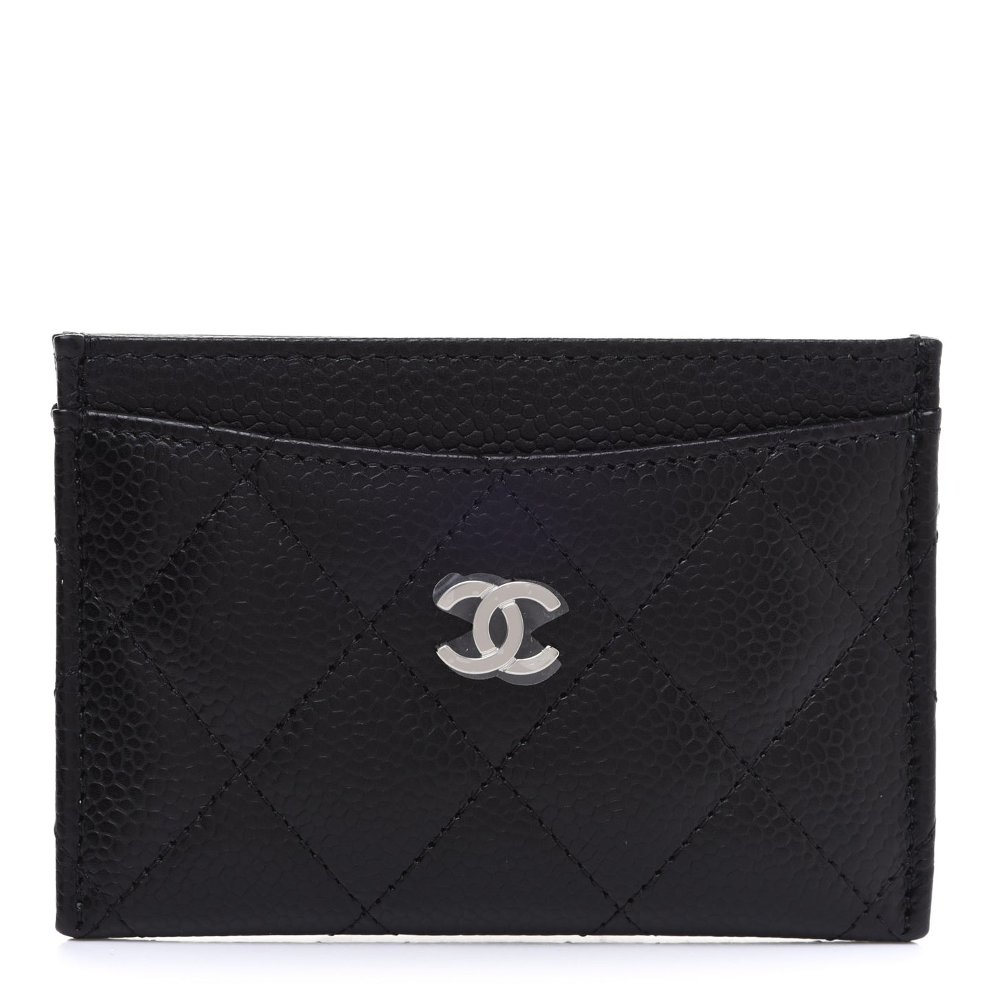 Caviar Quilted Card Holder Black