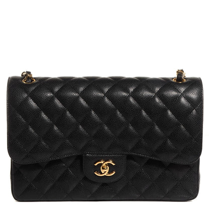 Chanel Caviar Quilted Jumbo Double Flap Black 11 of 20