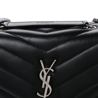 Saint Laurent Calfskin Y Quilted Monogram Small Loulou Chain Satchel Black 8 of 10