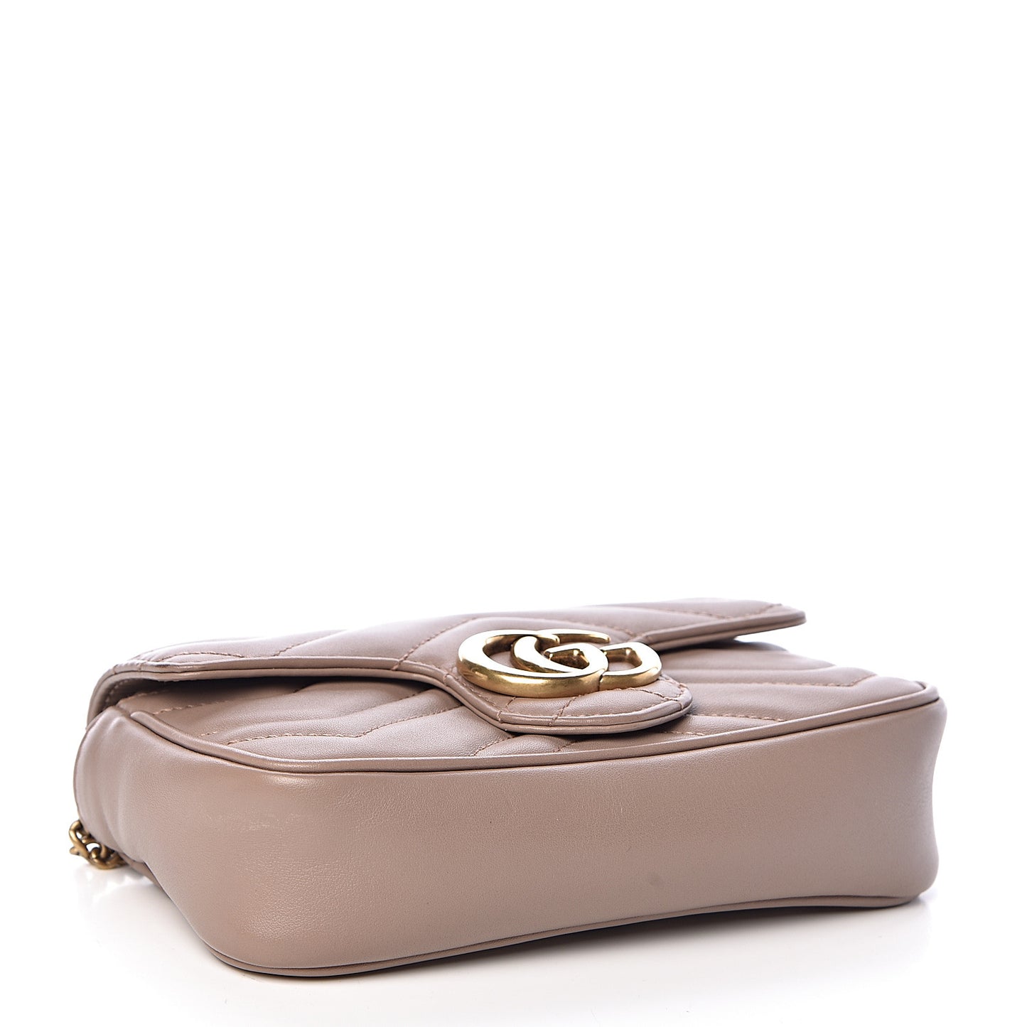 Calfskin Matelasse Super Mini GG Marmont Shoulder Bag Porcelain Rose