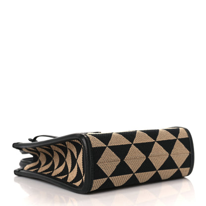 Prada Jacquard Saffiano Triangolo Symbole Embroidered Micro Tote Black Corda 4 of 8