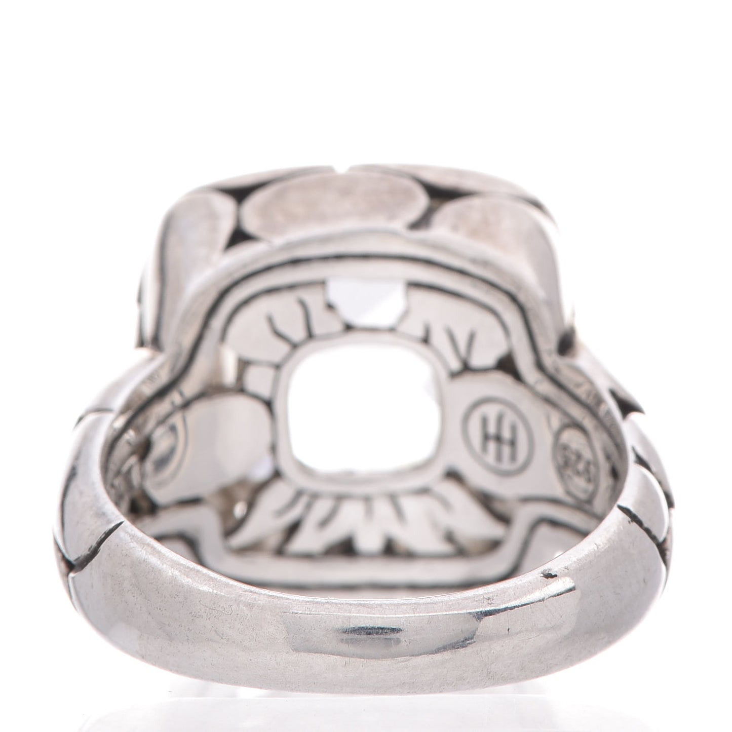 Sterling Silver White Topaz Kali Square Ring 54 7