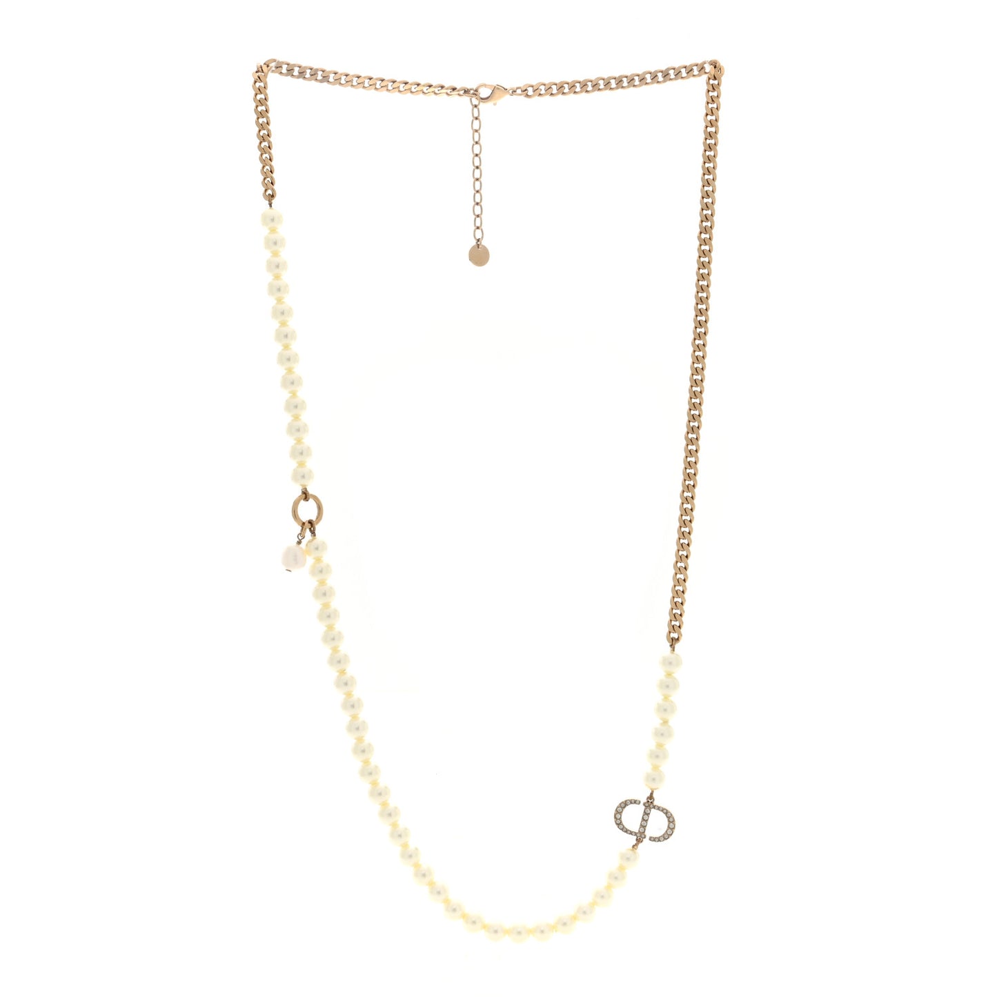 Pearl Crystal 30 Montaigne Long Necklace Gold