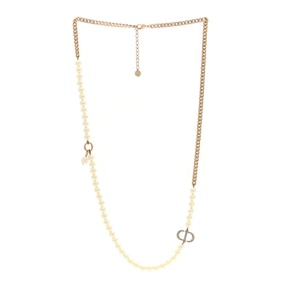 Christian Dior Pearl Crystal 30 Montaigne Long Necklace Gold 3 of 4