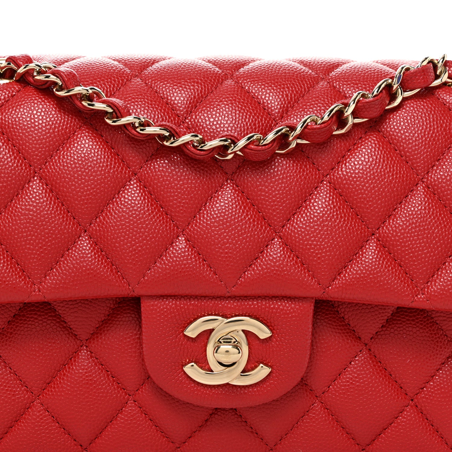 Chanel Caviar Quilted Small Double Flap Red 8 of 10
