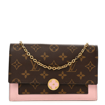 Louis Vuitton Monogram Flore Chain Wallet Rose Ballerine 1 of 9