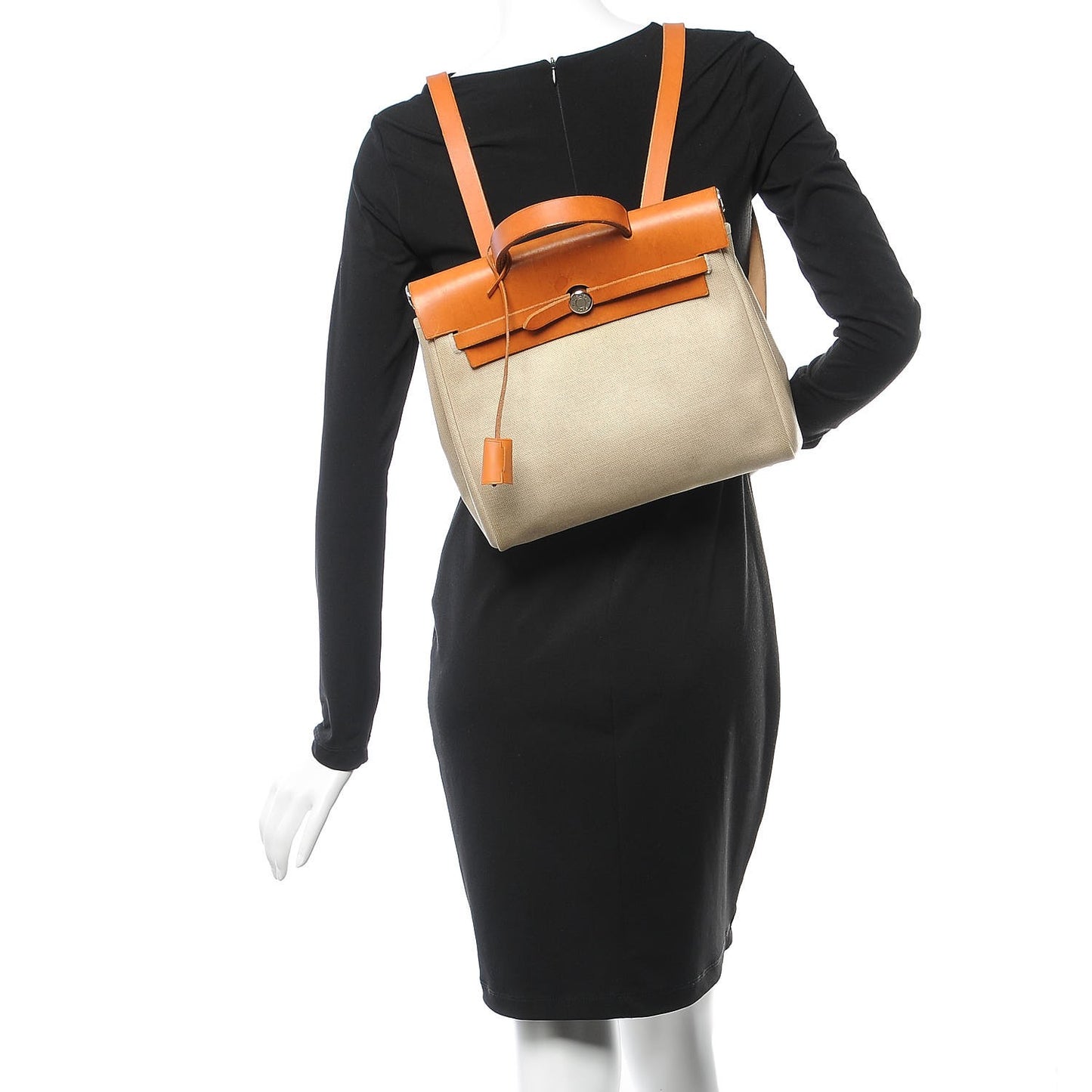 Toile Vache Calfskin Herbag 30 PM Backpack Natural