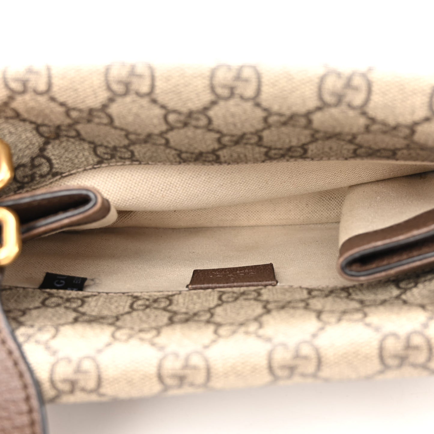 GG Supreme Monogram Web Small Neo Vintage Double Flap Messenger Bag Beige New Acero