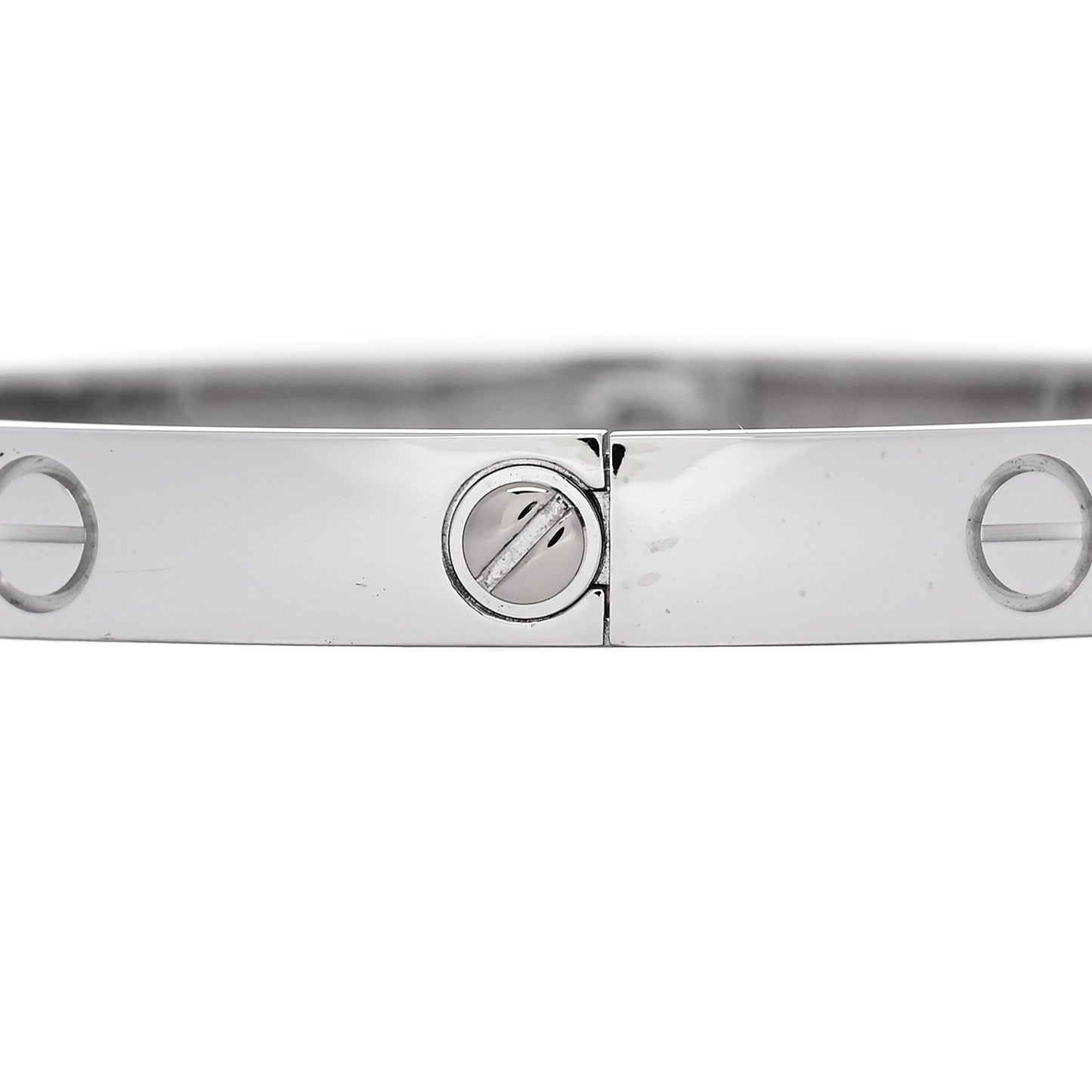 18K White Gold 4 Diamond Love Bracelet 17