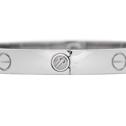 Cartier 18K White Gold 4 Diamond Love Bracelet 17 4 of 7