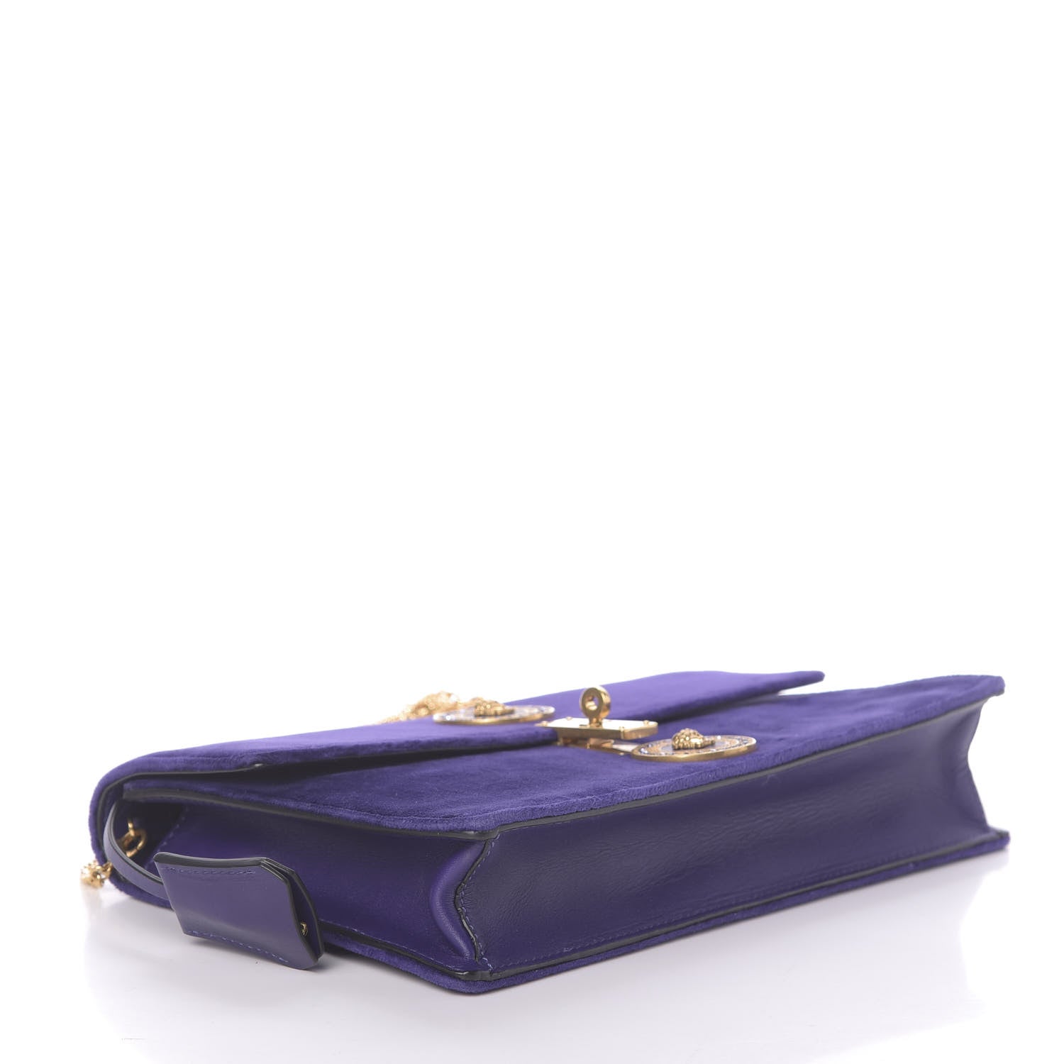 Versace Velluto Vitello Tribute Wallet Chain Crossbody Viola 5 of 10