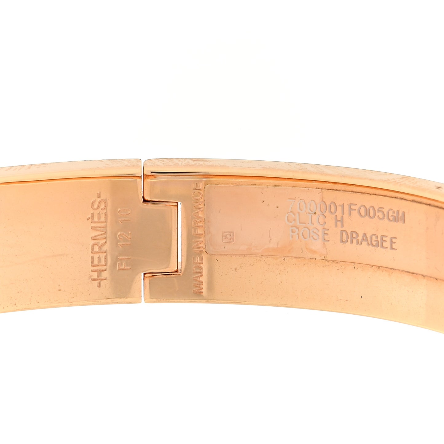 Enamel Narrow Clic Clac H Bracelet GM Rose Dragee