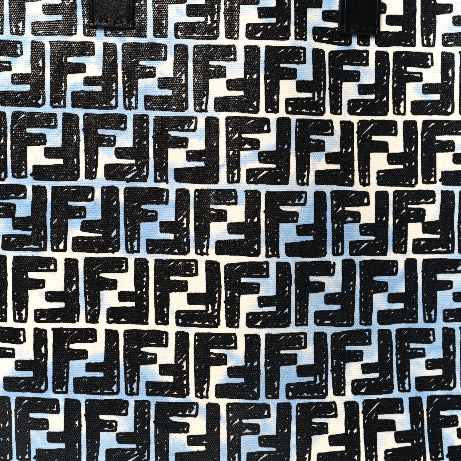 Fendi X JOSHUA VIDES Coated Canvas FF Cloudy Shopping Tote White Celeste Black 8 of 12