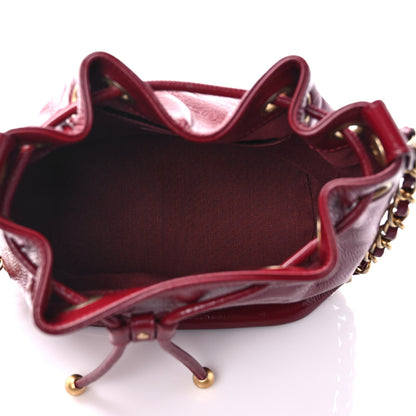 Chanel Shiny Aged Calfskin CC Chain Mini Drawstring Bag Red 5 of 9