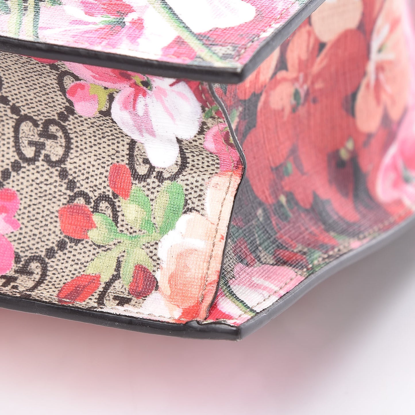 Soft GG Supreme Monogram Blooms Vertical Tote Beige Multicolor Dry Rose