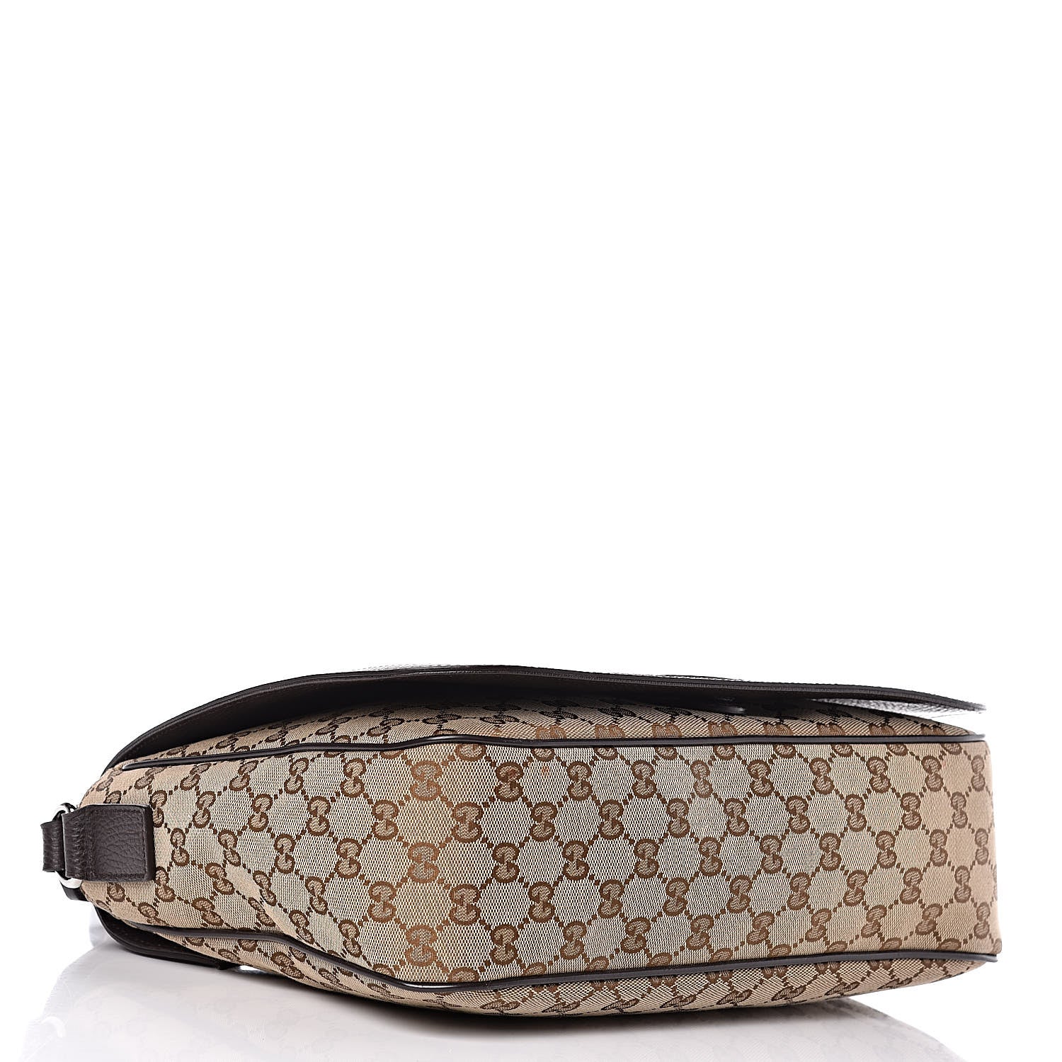 Gucci Monogram Large Flap Messenger Bag Beige Dark Brown 4 of 11