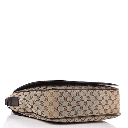 Gucci Monogram Large Flap Messenger Bag Beige Dark Brown 4 of 11