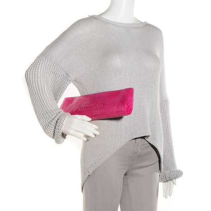 Nancy Gonzalez Crocodile Razor Clutch Pink 2 of 7