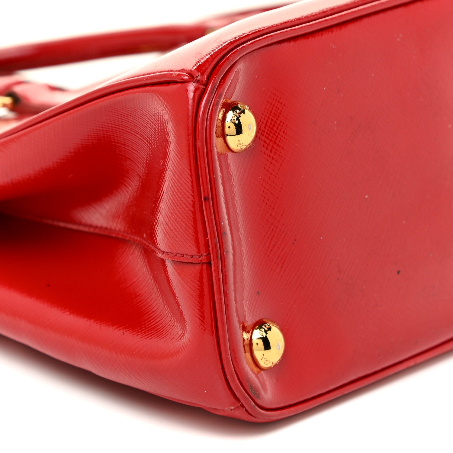 Prada Saffiano Vernice Mini Galleria Double Zip Tote Rosso 8 of 30