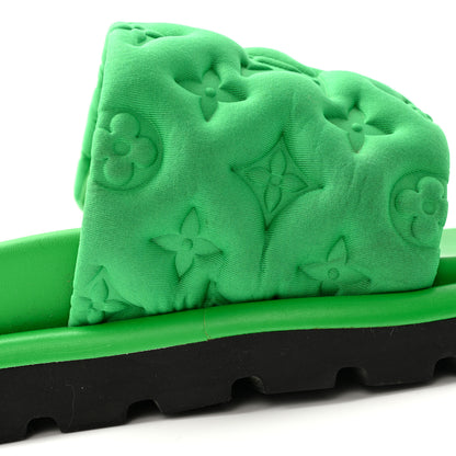 Louis Vuitton Technical Fabric Embossed Monogram Pool Pillow Comfort Mules 35 Green 12 of 12