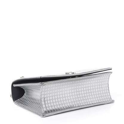 Christian Dior Metallic Patent Micro-Cannage Medium Diorama Flap Bag Silver 3 of 12
